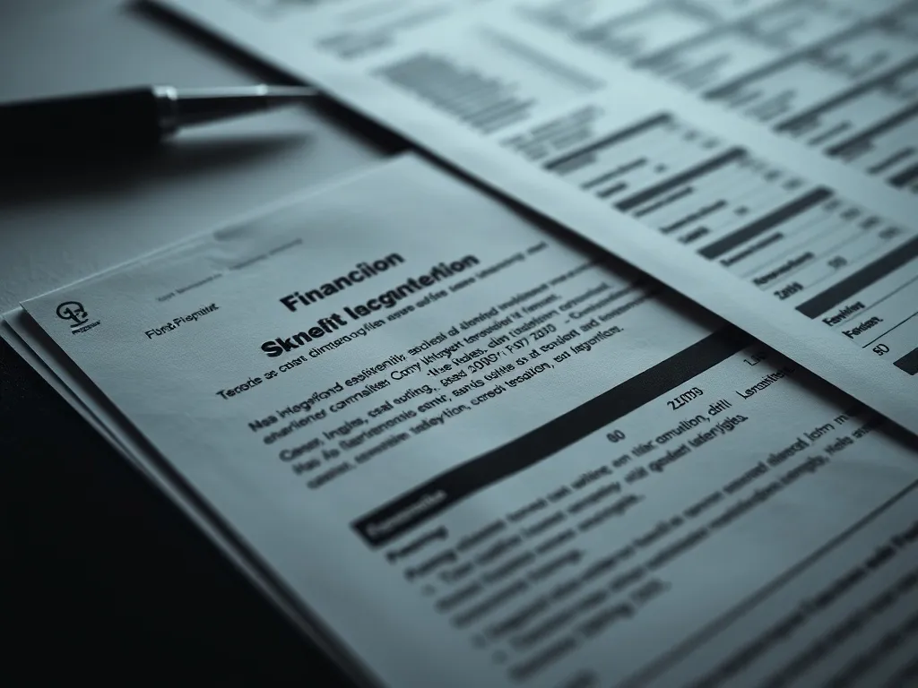 A close-up high-quality photo of professional financial docu